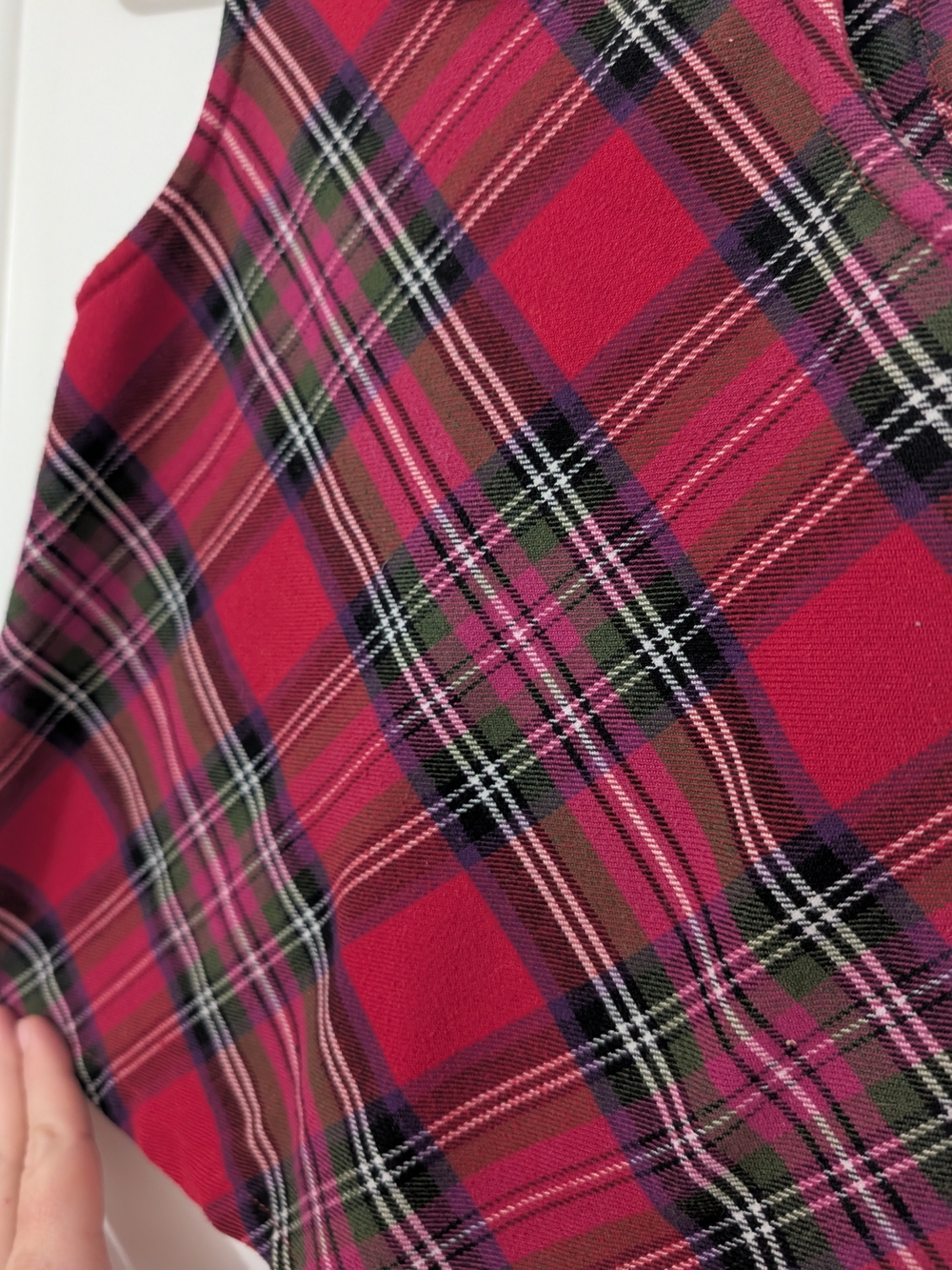 Vintage 1994 Koala Kids 12M Red Tartan Plaid A-Line Dress 90s - Picture 2 of 5
